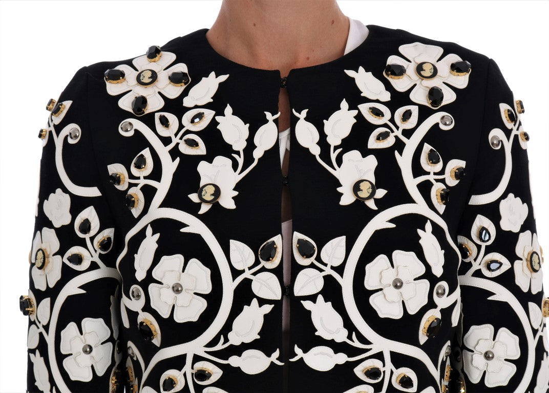 Dolce & Gabbana Black Baroque Floral Crystal Jacket Dolce & Gabbana