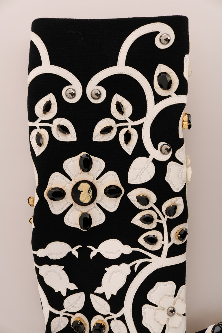 Dolce & Gabbana Black Baroque Floral Crystal Jacket Dolce & Gabbana