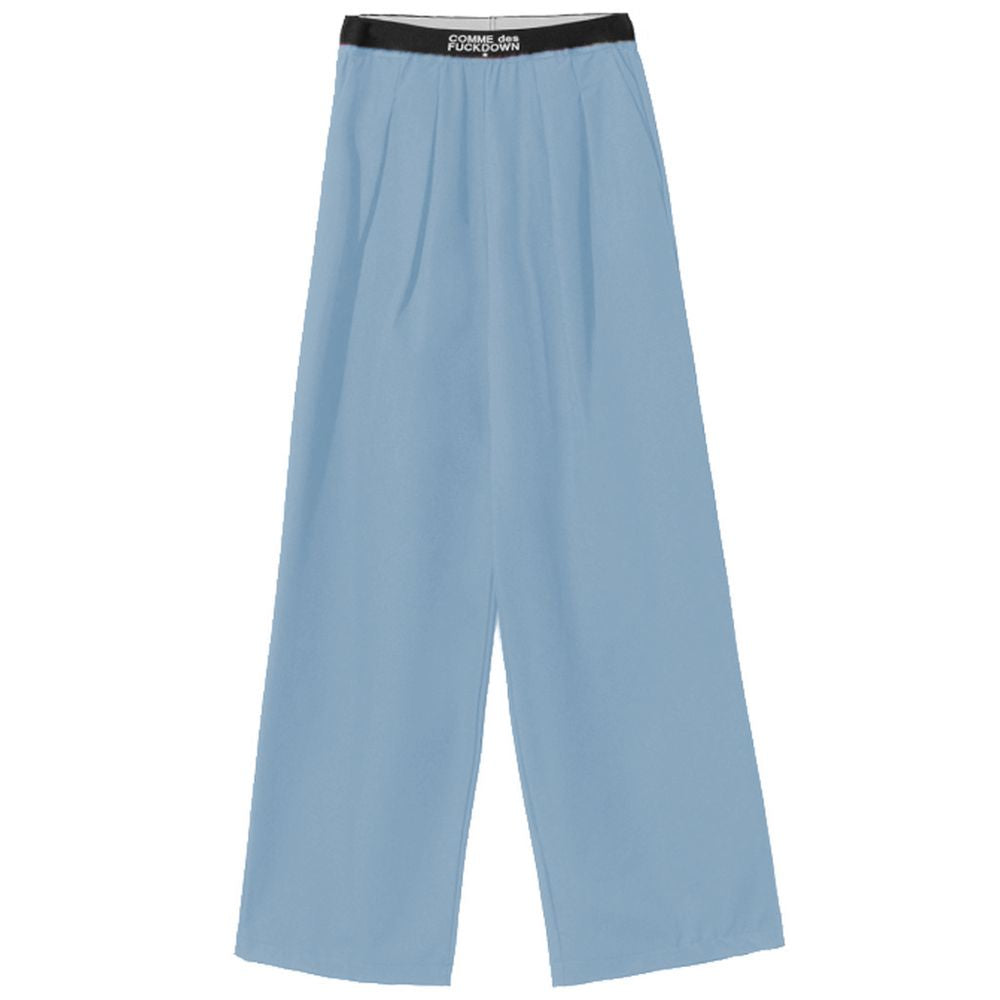 Comme Des Fuckdown Light Blue Polyester Women Palazzo Pants Comme Des Fuckdown
