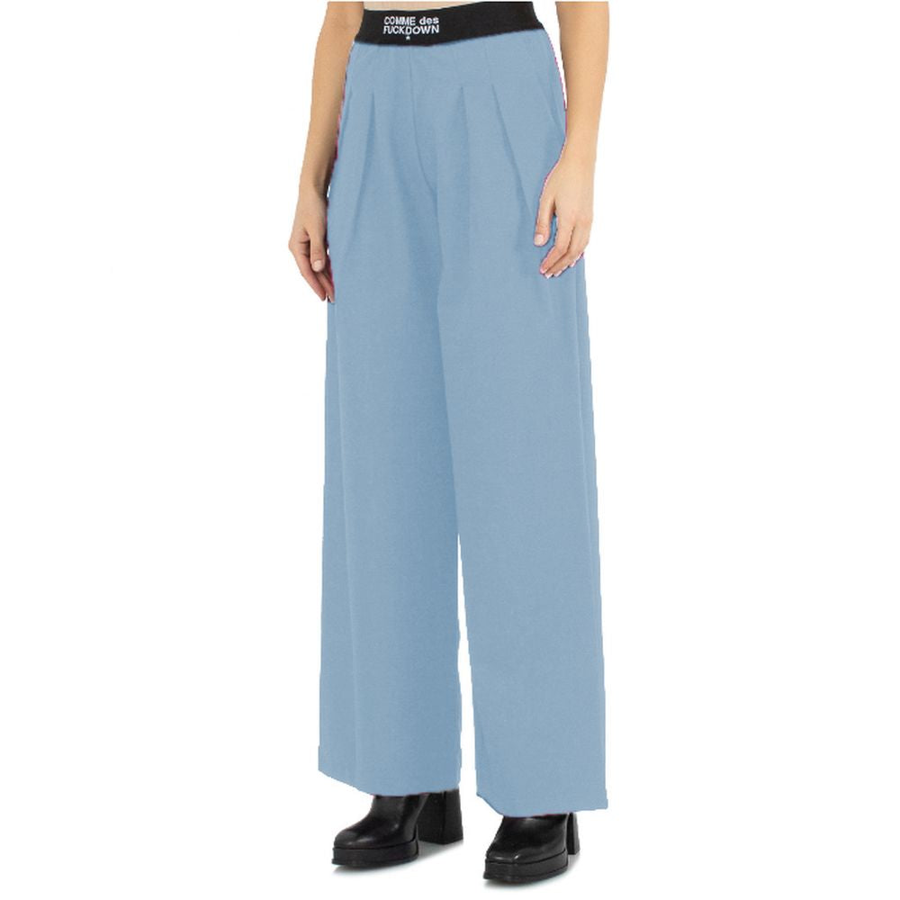 Comme Des Fuckdown Light Blue Polyester Women Palazzo Pants Comme Des Fuckdown