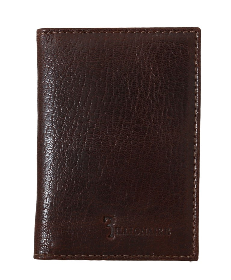 Billionaire Italian Couture Brown Leather Bifold Wallet Billionaire Italian Couture
