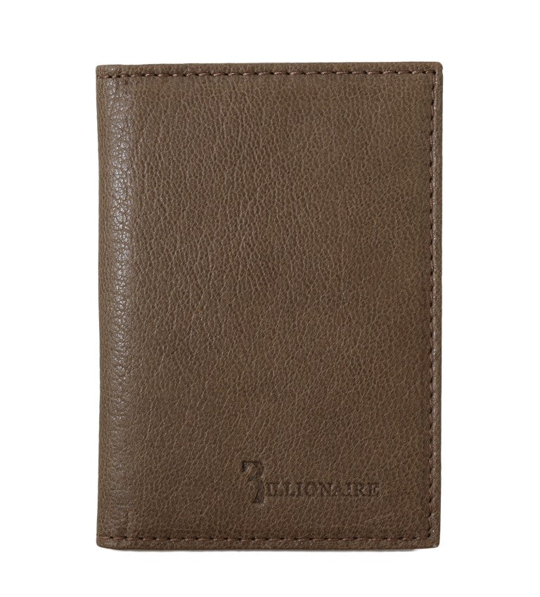 Billionaire Italian Couture Brown Leather Bifold Wallet Billionaire Italian Couture
