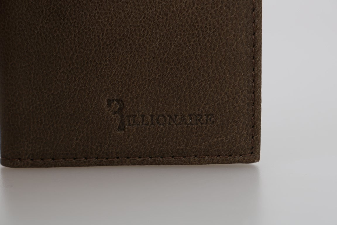 Billionaire Italian Couture Brown Leather Bifold Wallet Billionaire Italian Couture