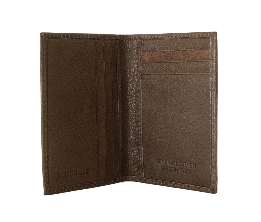 Billionaire Italian Couture Brown Leather Bifold Wallet Billionaire Italian Couture