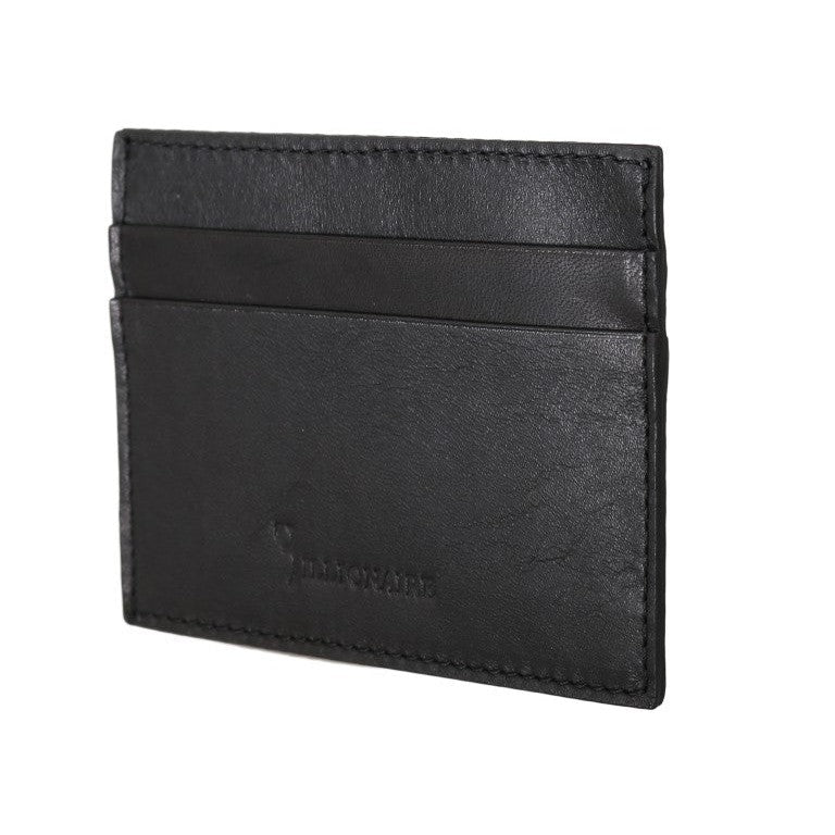 Billionaire Italian Couture Black Leather Cardholder Wallet Billionaire Italian Couture
