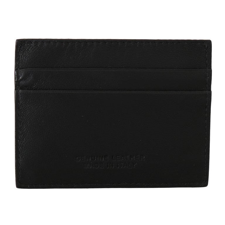 Billionaire Italian Couture Black Leather Cardholder Wallet Billionaire Italian Couture