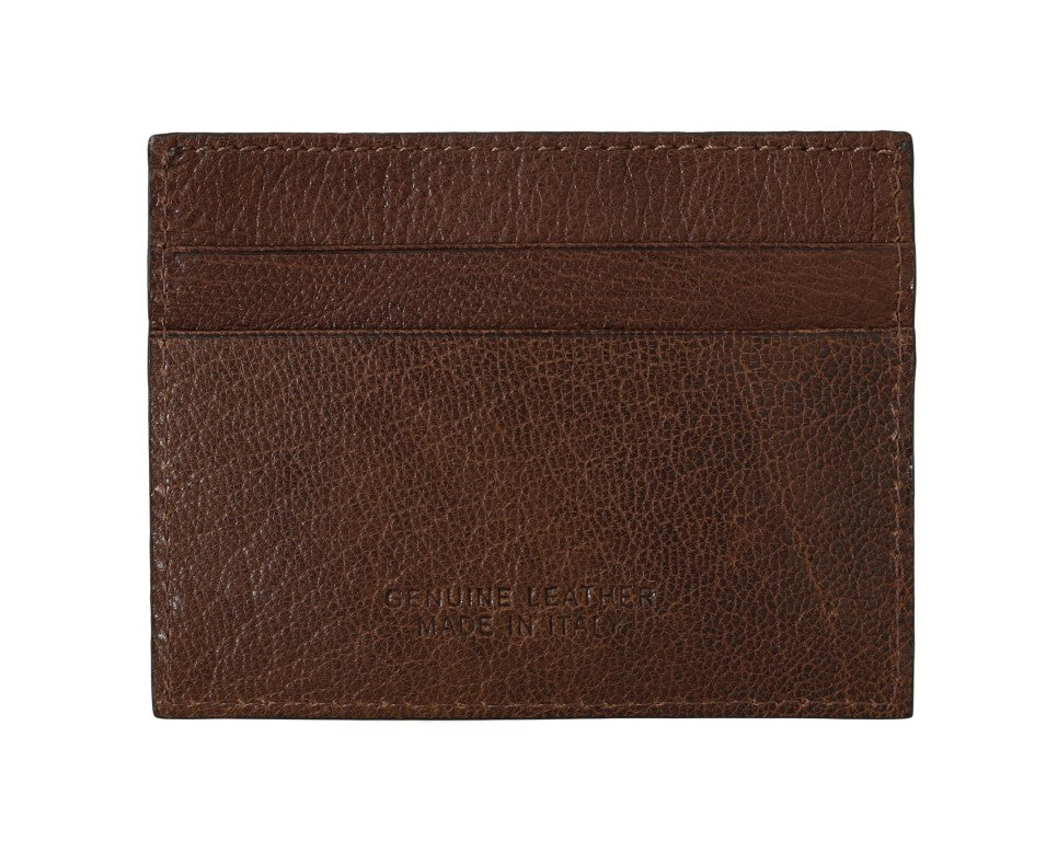 Billionaire Italian Couture Brown Leather Cardholder Wallet Billionaire Italian Couture