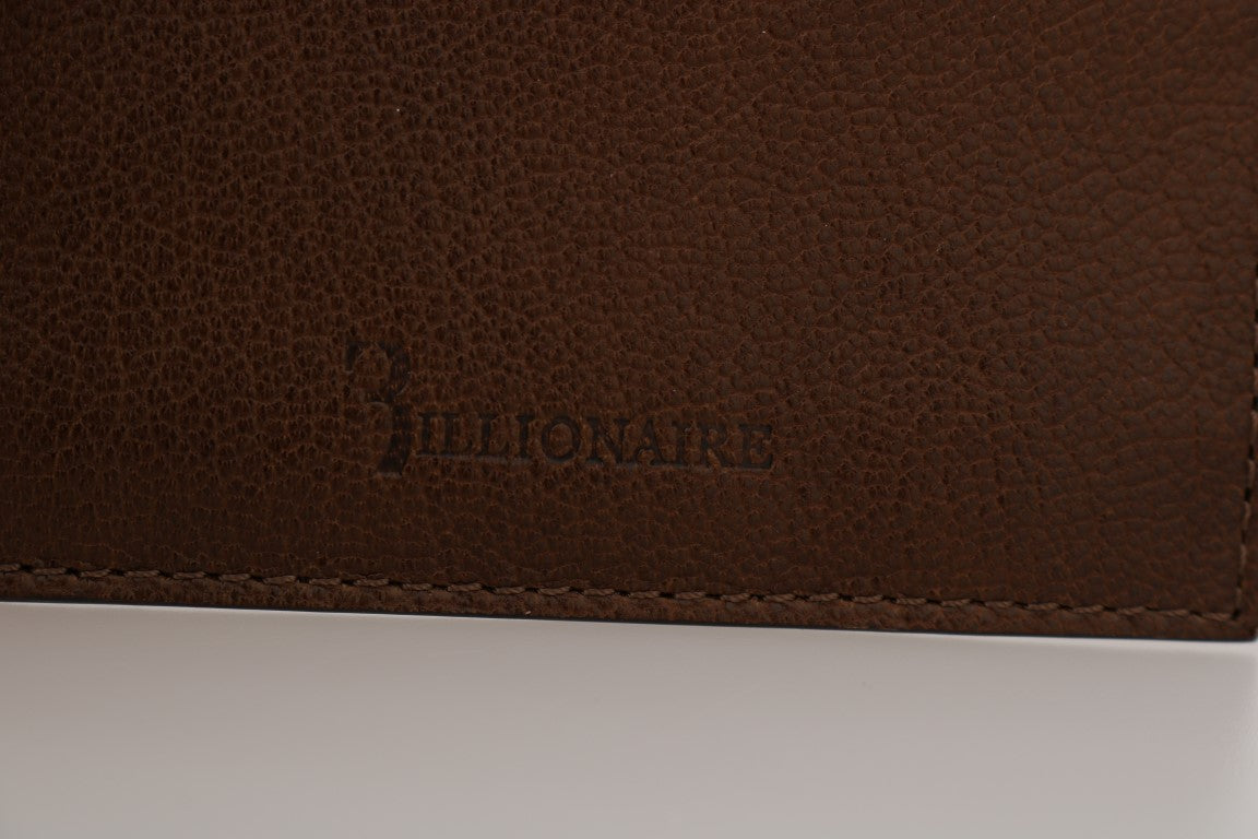 Billionaire Italian Couture Brown Leather Cardholder Wallet Billionaire Italian Couture