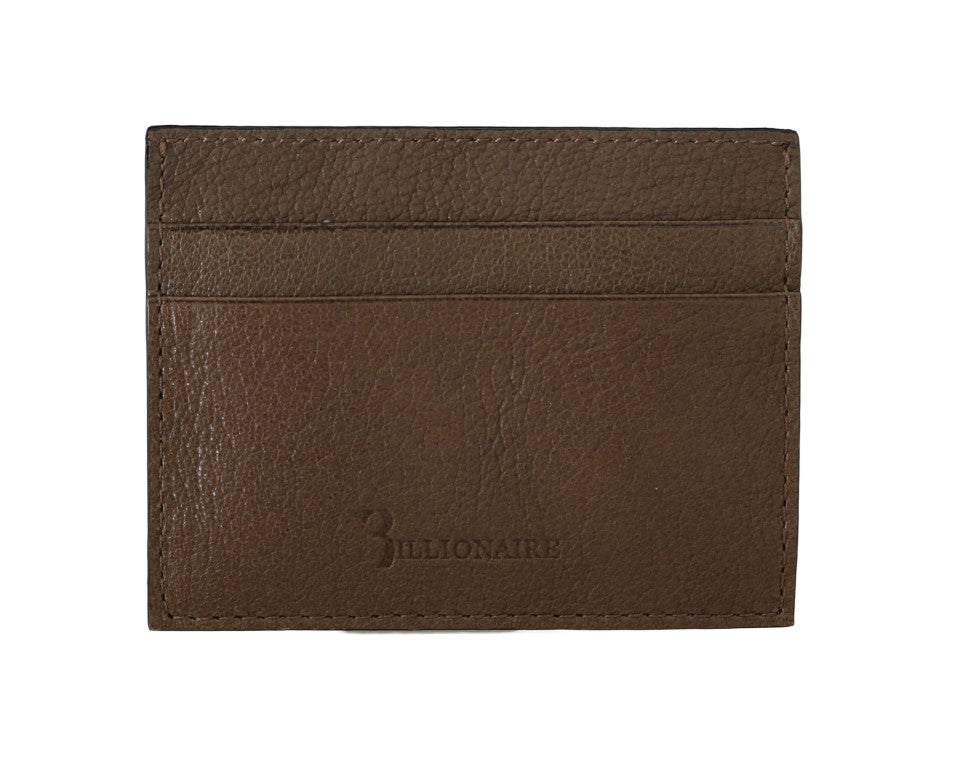 Billionaire Italian Couture Brown Leather Cardholder Wallet Billionaire Italian Couture