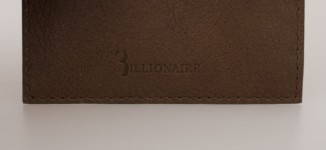 Billionaire Italian Couture Brown Leather Cardholder Wallet Billionaire Italian Couture