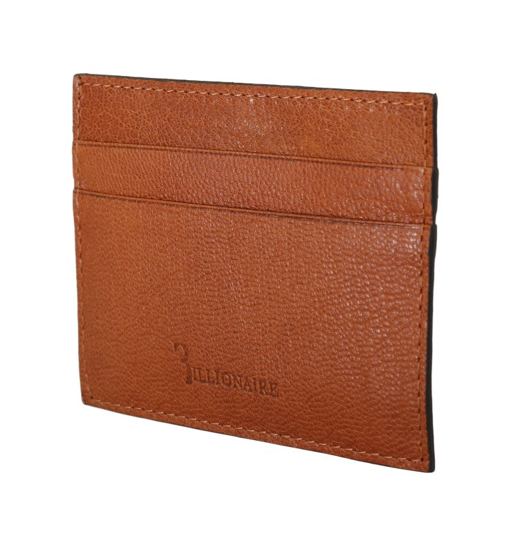 Billionaire Italian Couture Brown Leather Cardholder Wallet Billionaire Italian Couture
