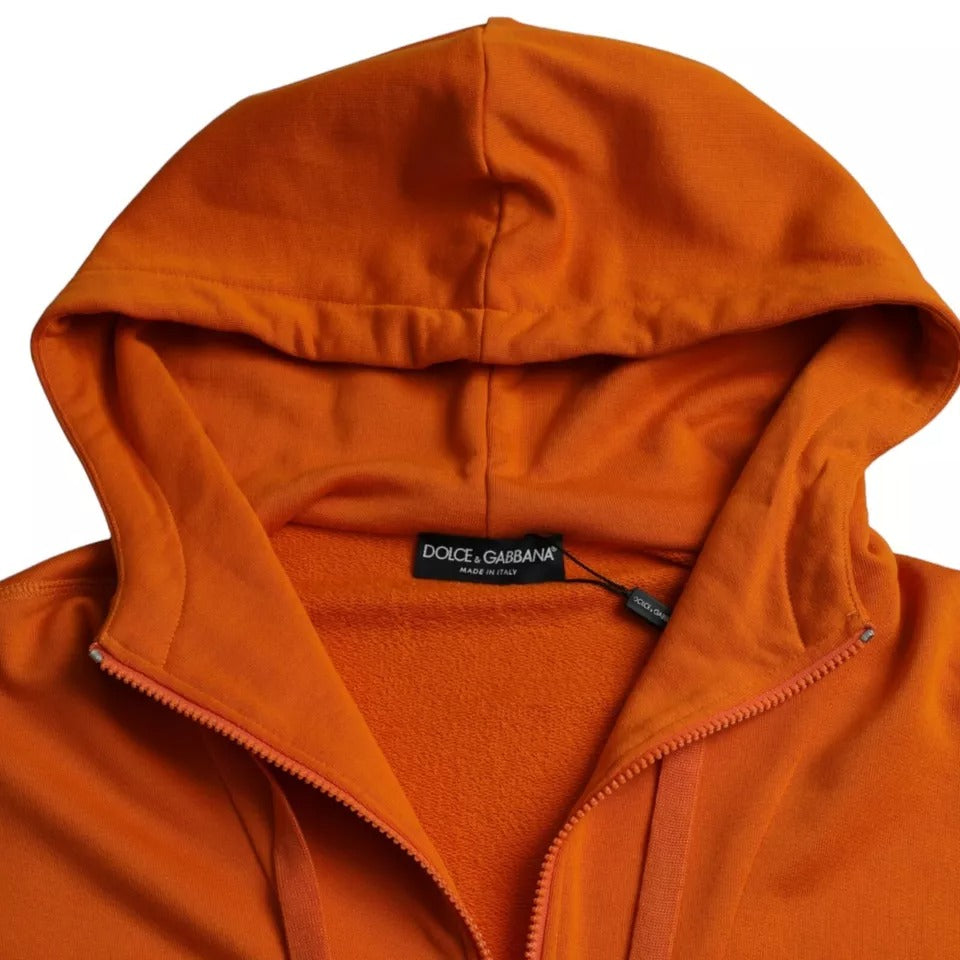 Dolce & Gabbana Orange Hooded Pullover Sweatshirt Sweater Dolce & Gabbana