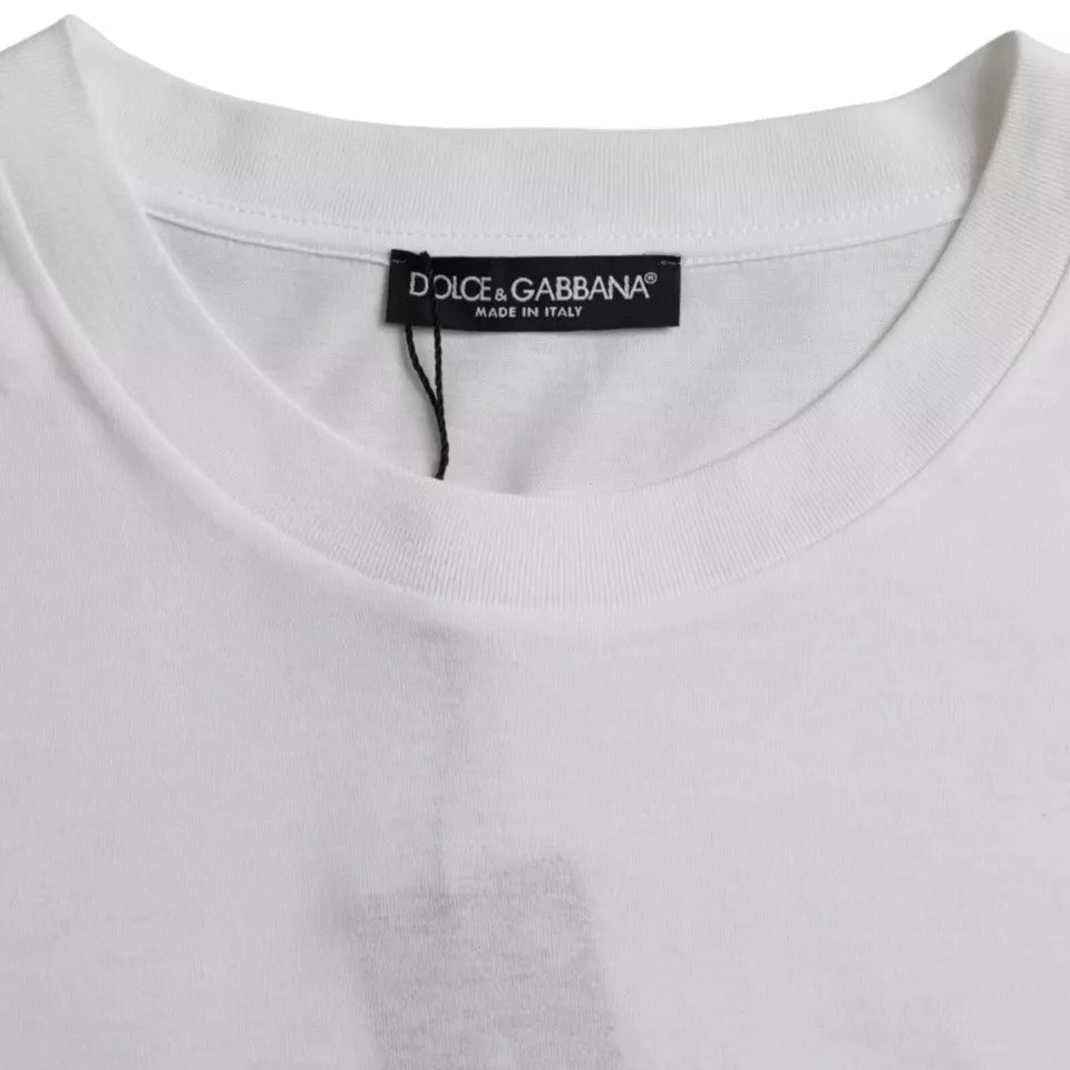 Dolce & Gabbana White Cotton Round Neck Short Sleeve T-shirt Dolce & Gabbana