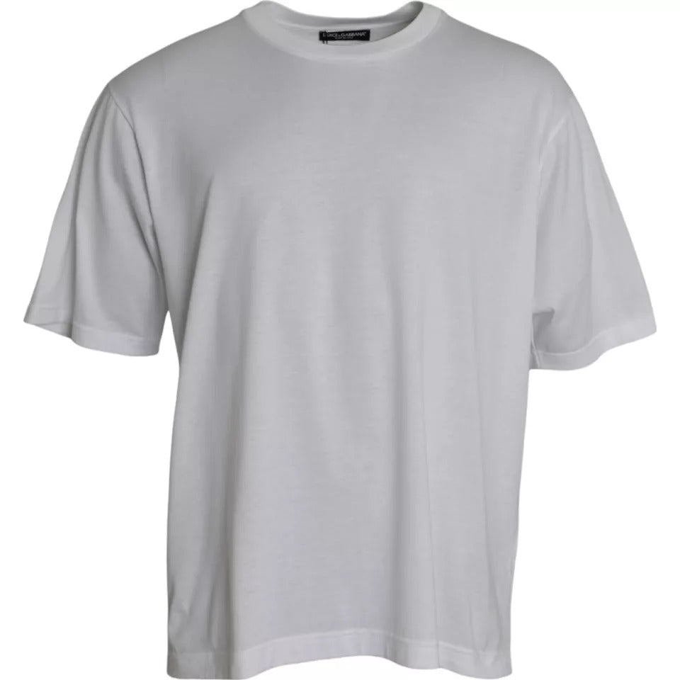 Dolce & Gabbana White Cotton Round Neck Short Sleeve T-shirt Dolce & Gabbana