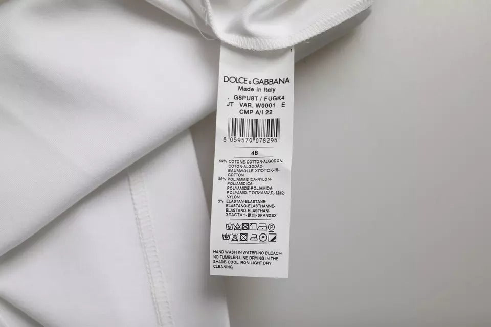 Dolce & Gabbana White Cotton Round Neck Short Sleeve T-shirt Dolce & Gabbana