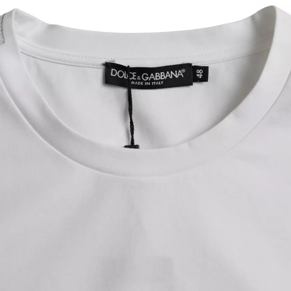 Dolce & Gabbana White Cotton Round Neck Short Sleeve T-shirt Dolce & Gabbana
