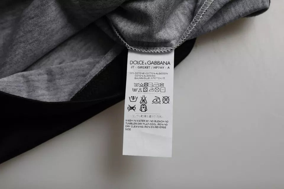 Dolce & Gabbana Black White Jazz Print Cotton Short Sleeves T-shirt Dolce & Gabbana