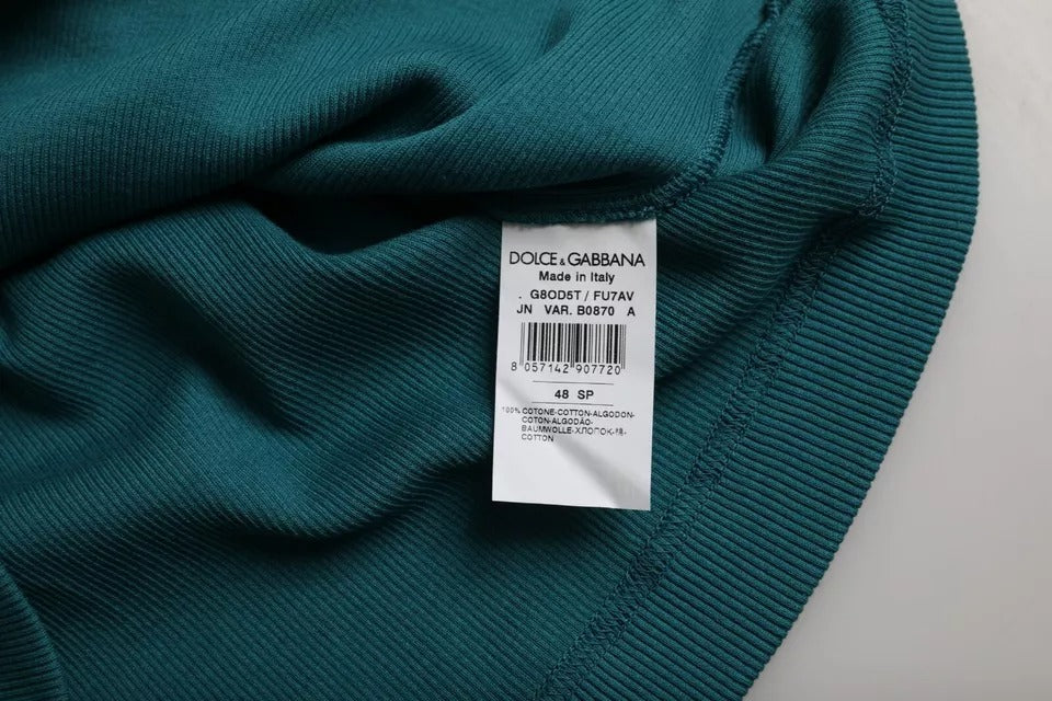 Dolce & Gabbana Blue Green Cotton Round Neck Short Sleeves T-shirt Dolce & Gabbana
