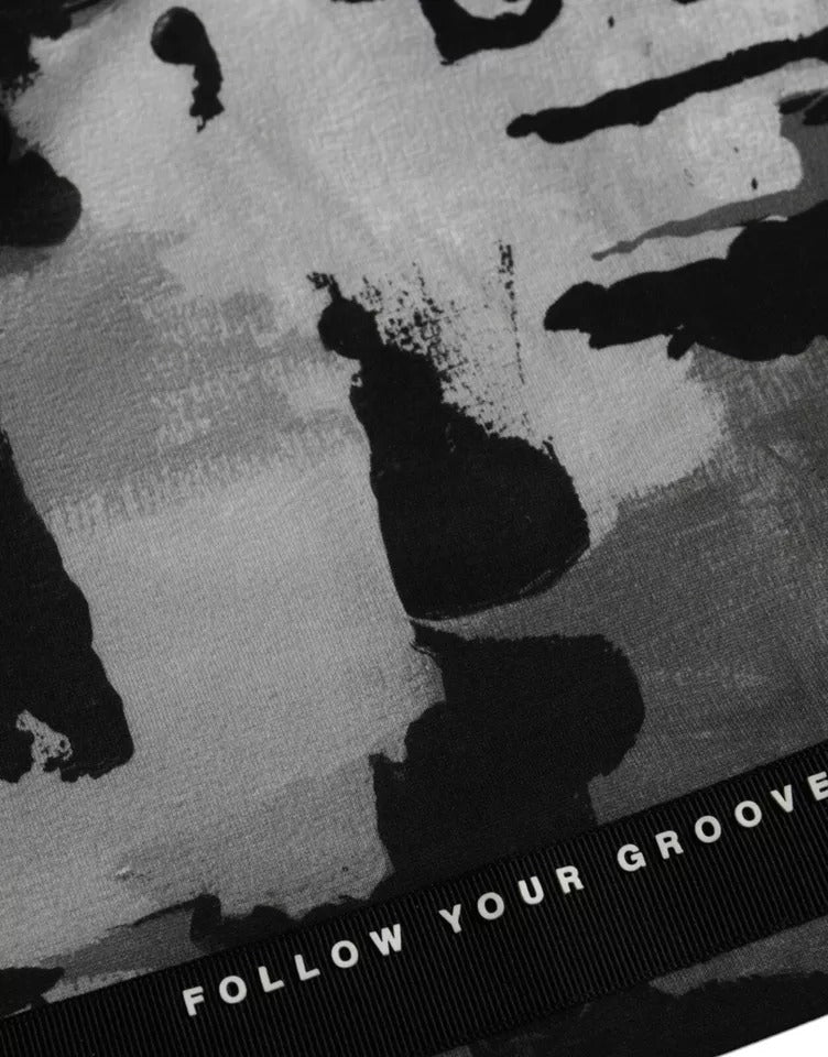 Dolce & Gabbana Black White Camouflage Round Neck T-shirt Dolce & Gabbana