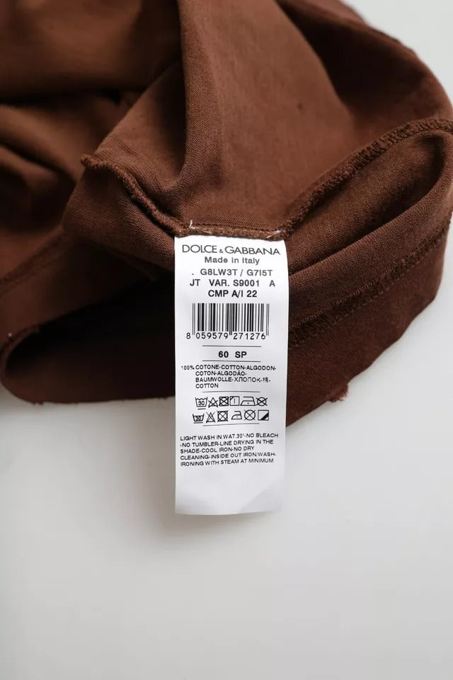 Dolce & Gabbana Brown Color Splash Cotton Crew Neck T-shirt Dolce & Gabbana