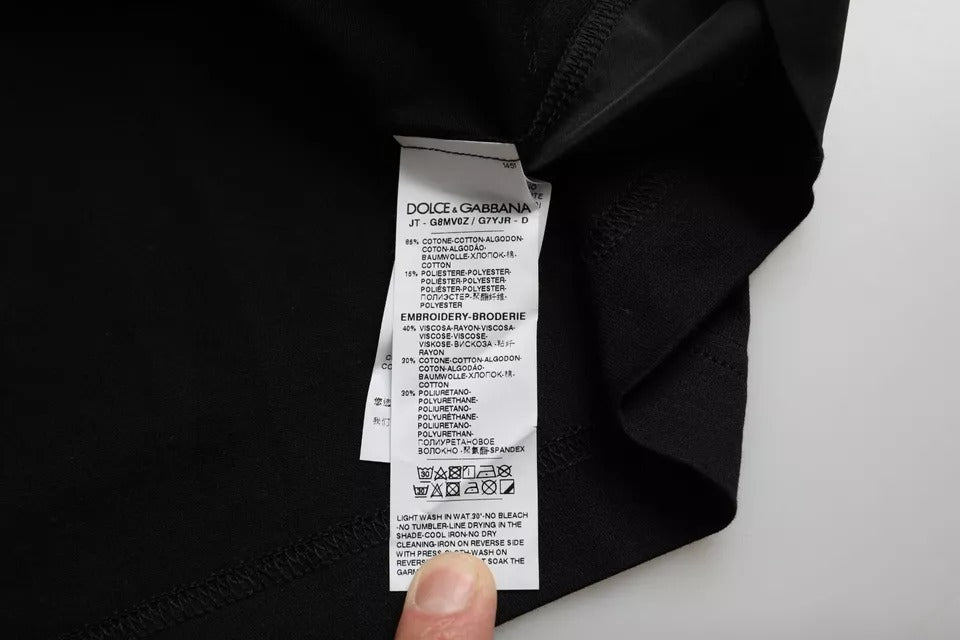 Dolce & Gabbana Black Cotton Pocket Short Sleeves Men T-shirt Dolce & Gabbana