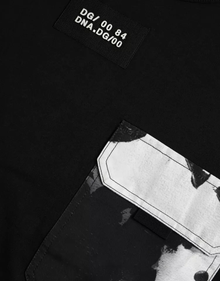 Dolce & Gabbana Black Cotton Pocket Short Sleeves Men T-shirt Dolce & Gabbana