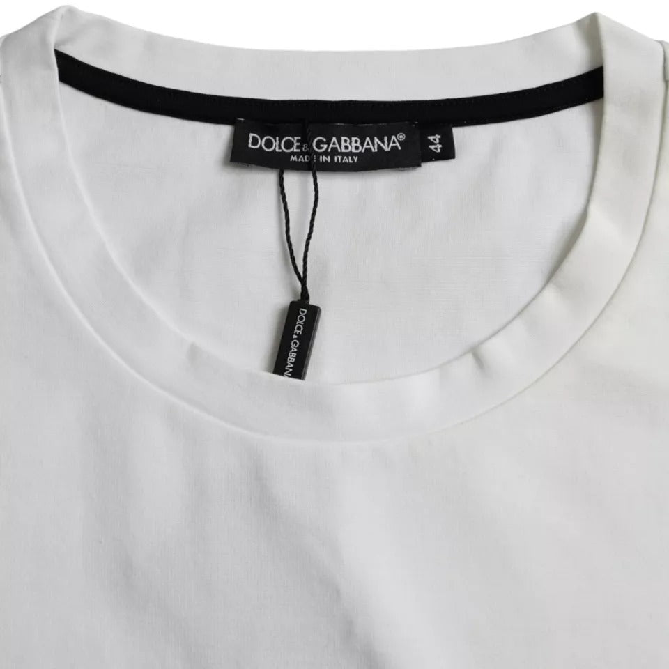 Dolce & Gabbana White Red Lips Print Cotton Men T-shirt Dolce & Gabbana