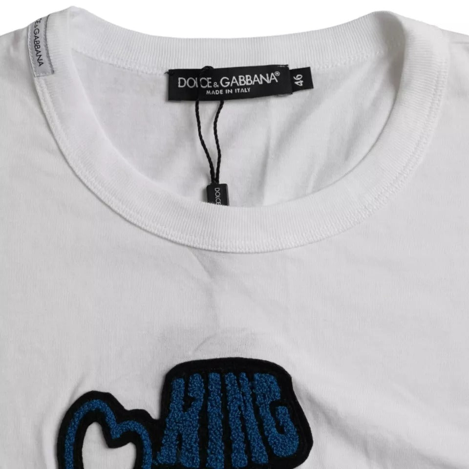 Dolce & Gabbana White King Of Love Round Neck Short Sleeves T-shirt Dolce & Gabbana