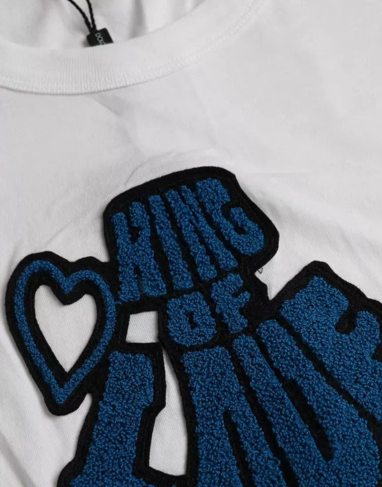 Dolce & Gabbana White King Of Love Round Neck Short Sleeves T-shirt Dolce & Gabbana