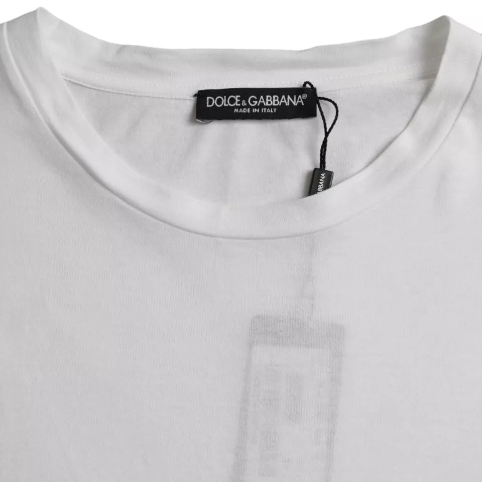 Dolce & Gabbana White Cotton Round Neck Short Sleeve T-shirt Dolce & Gabbana