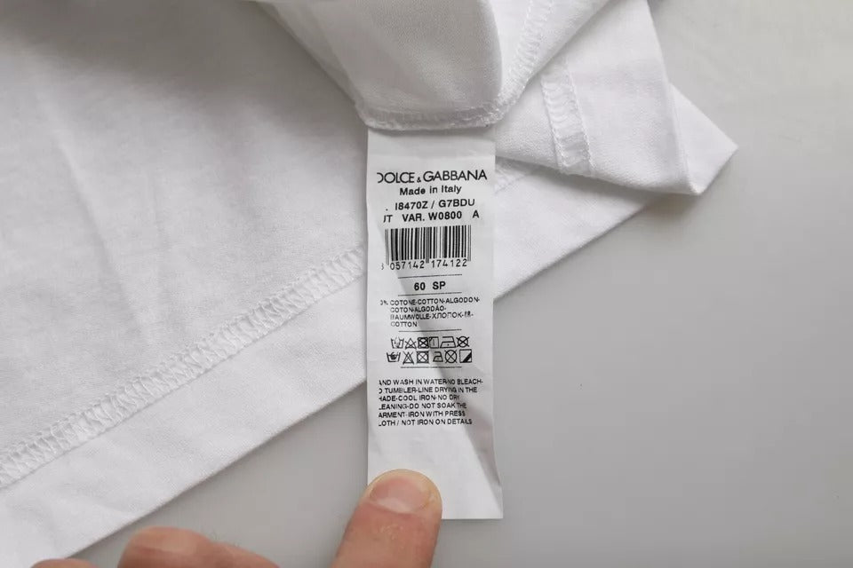 Dolce & Gabbana White Cotton Round Neck Short Sleeve T-shirt Dolce & Gabbana