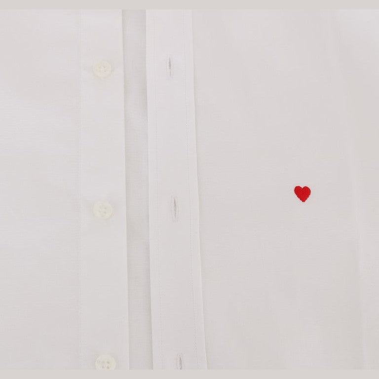 Moschino White Cotton Stretch Slim Fit Dress Shirt Moschino