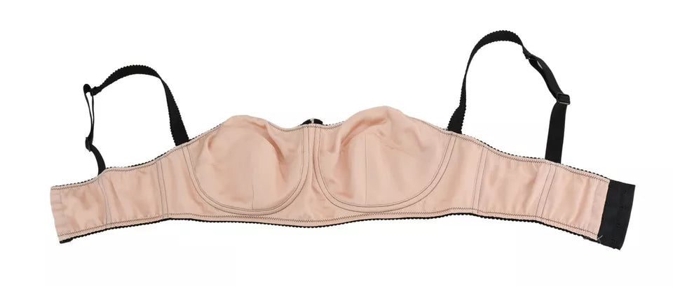 Dolce & Gabbana Black Straps Pink Balconcino Bra Dolce & Gabbana