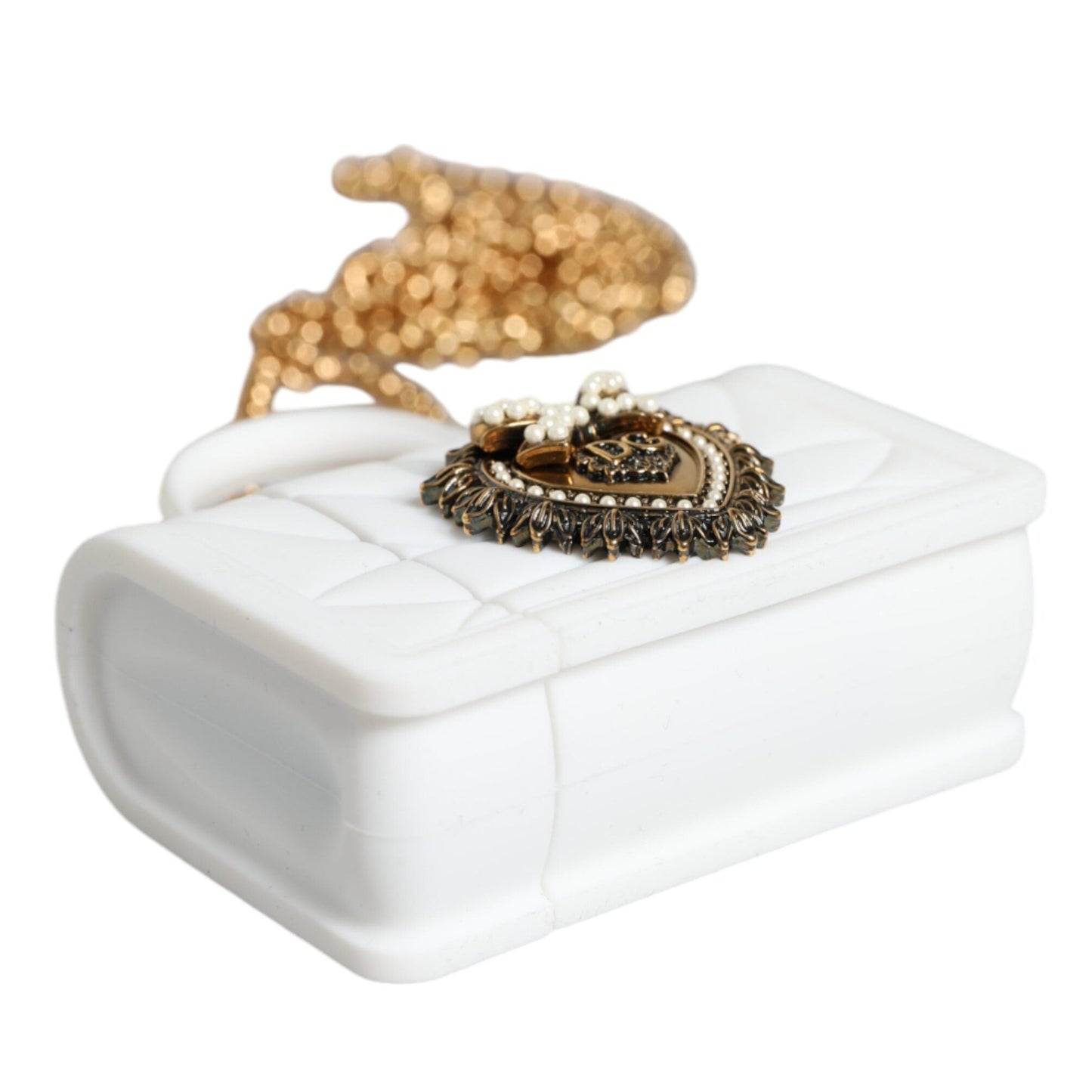 Dolce & Gabbana White Silicone Devotion Heart Cover Hand Bag Airpod Case