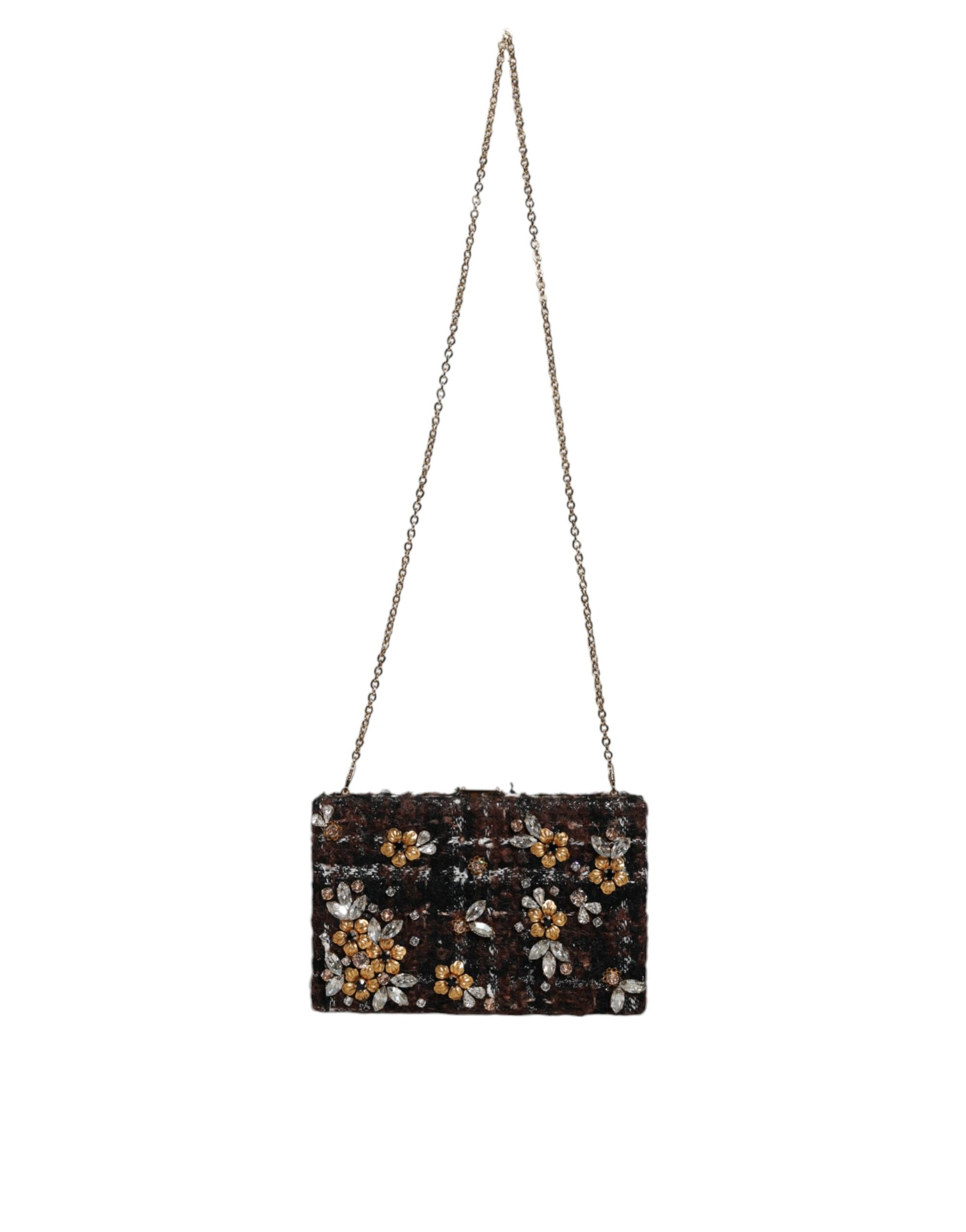Dolce & Gabbana Multicolor Tweed Floral Clutch Evening Party Purse CrossBody Bag Dolce & Gabbana