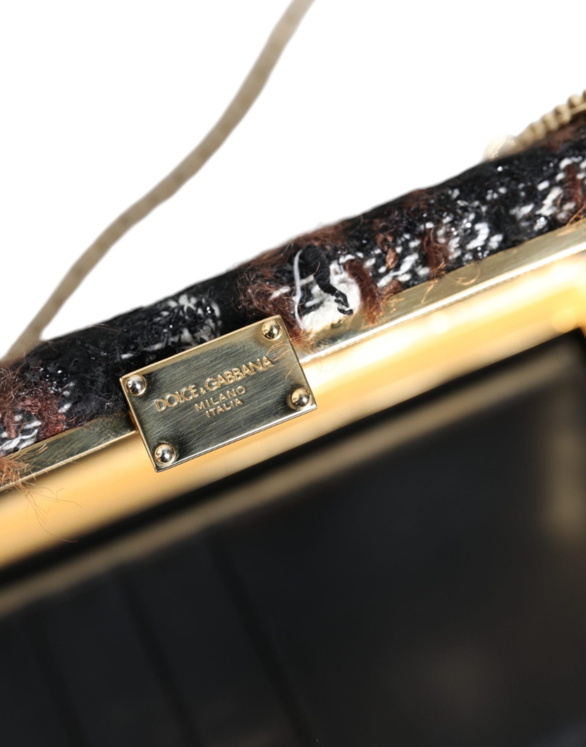 Dolce & Gabbana Multicolor Tweed Floral Clutch Evening Party Purse CrossBody Bag Dolce & Gabbana