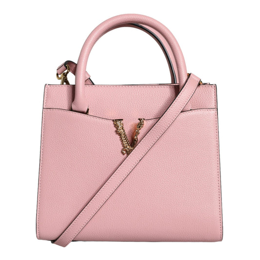 Versace Pink Small Top Handle Grainy Calf Leather Crossbody Bag Versace