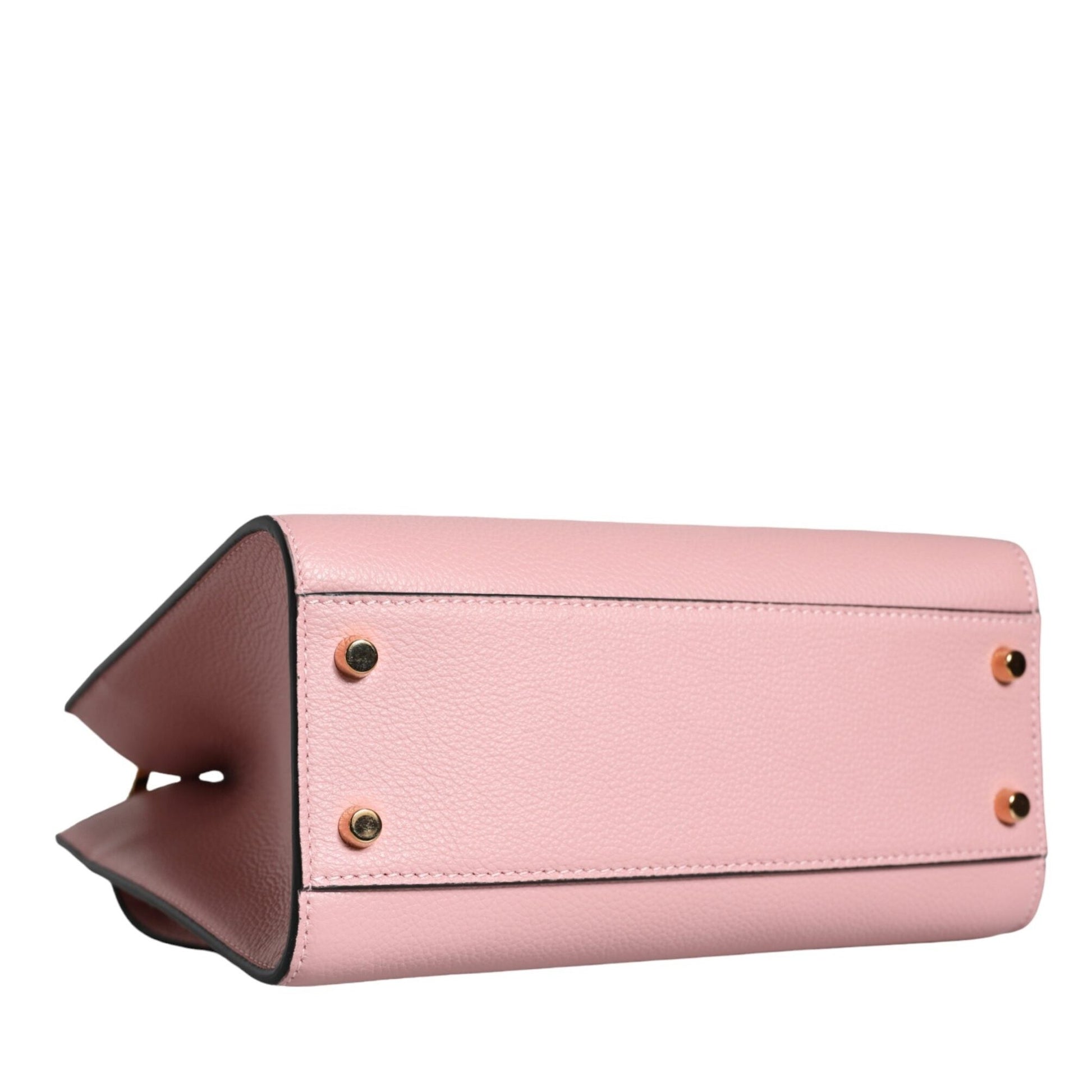 Versace Pink Small Top Handle Grainy Calf Leather Crossbody Bag Versace