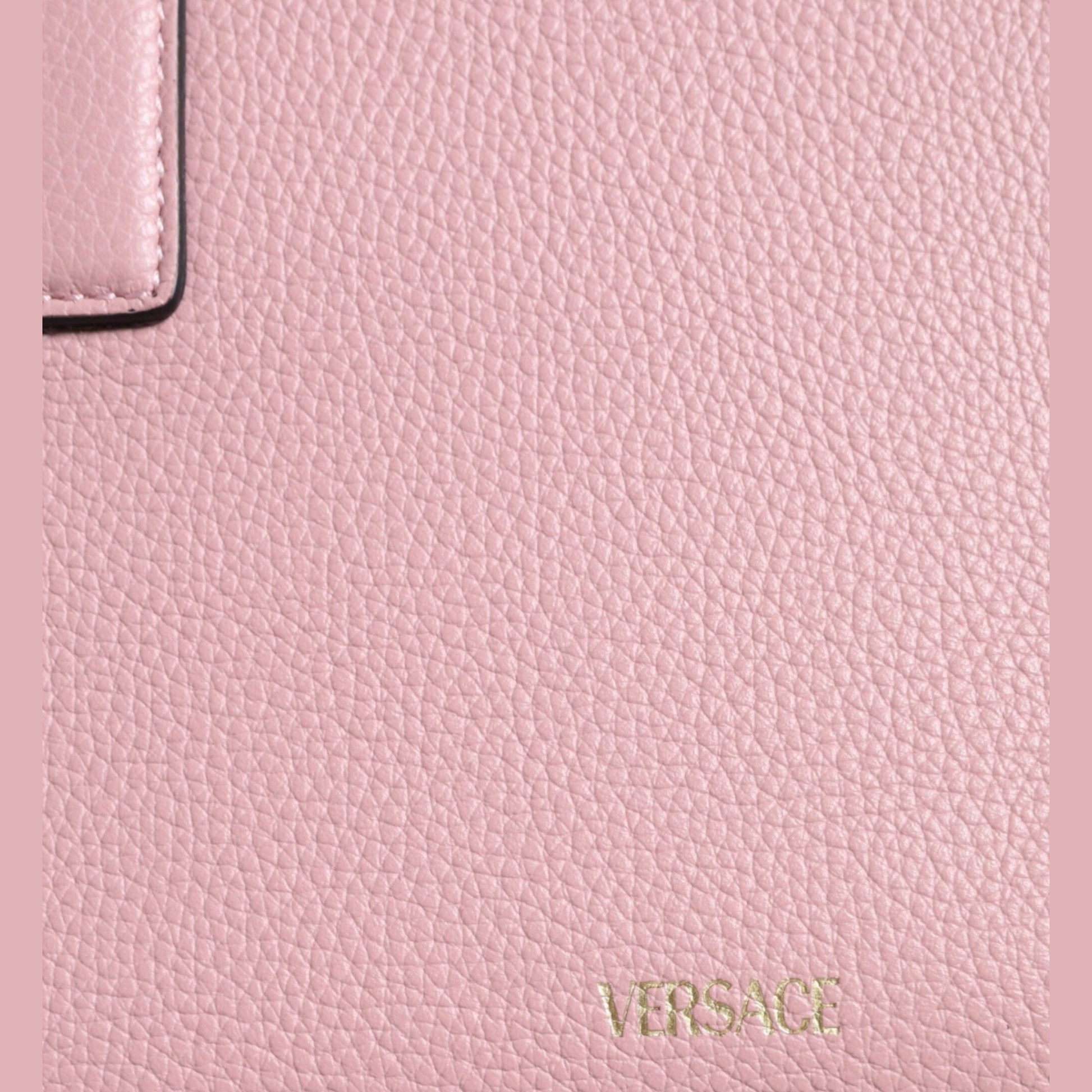 Versace Pink Small Top Handle Grainy Calf Leather Crossbody Bag Versace