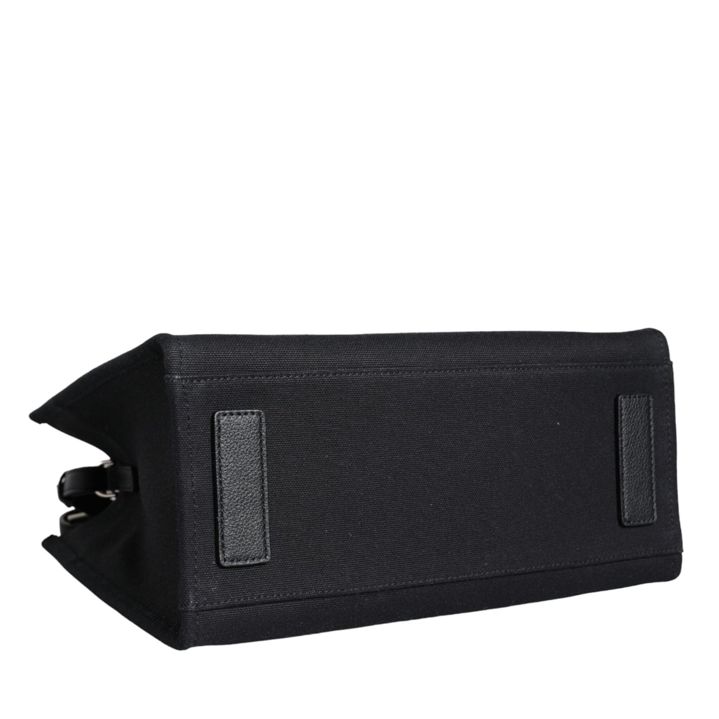 Versace Black Top Handle Canvas Leather Logo Crossbody Tote Bag Versace