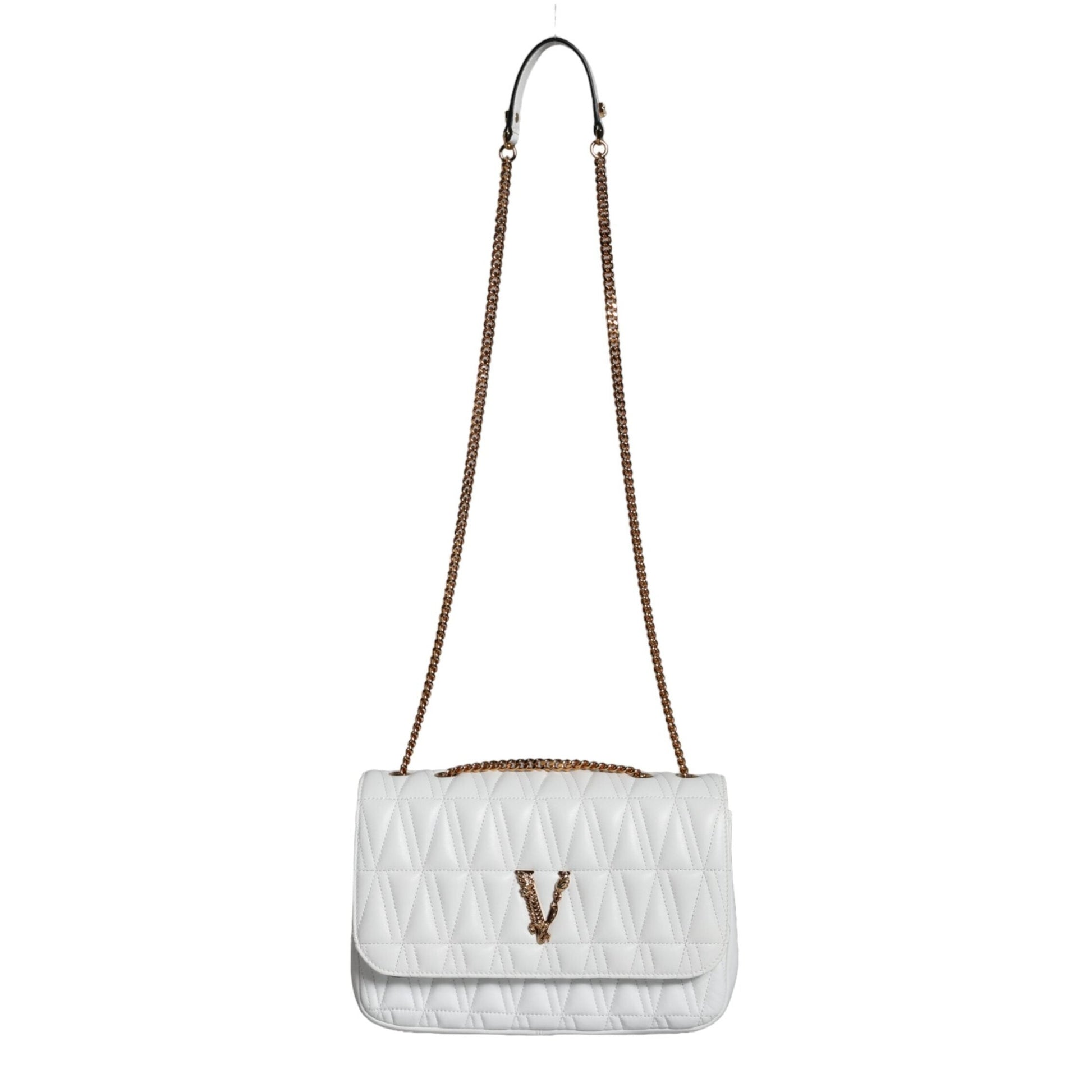 Versace White Mini Nappa Leather Crossbody Shoulder Bag Versace
