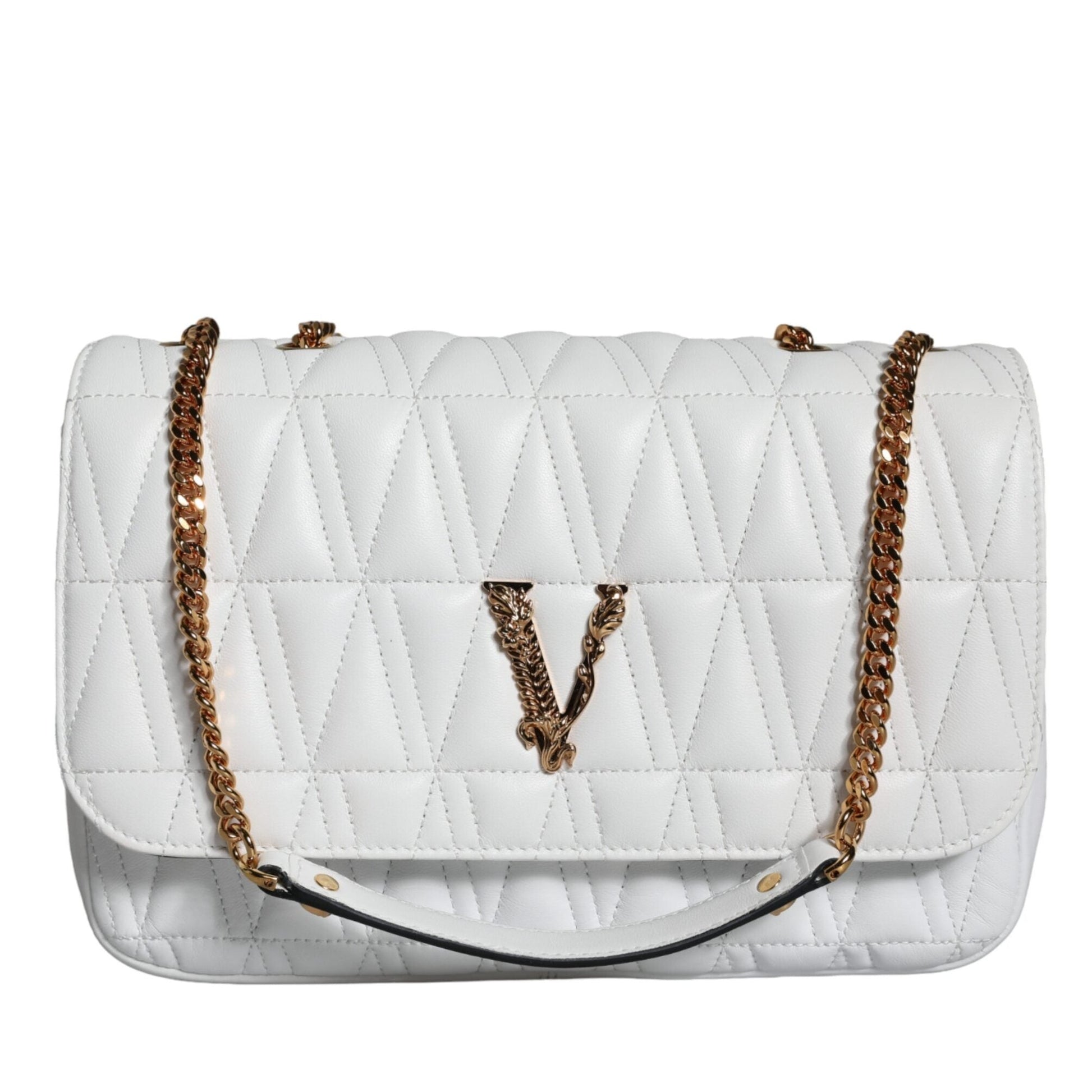 Versace White Mini Nappa Leather Crossbody Shoulder Bag Versace