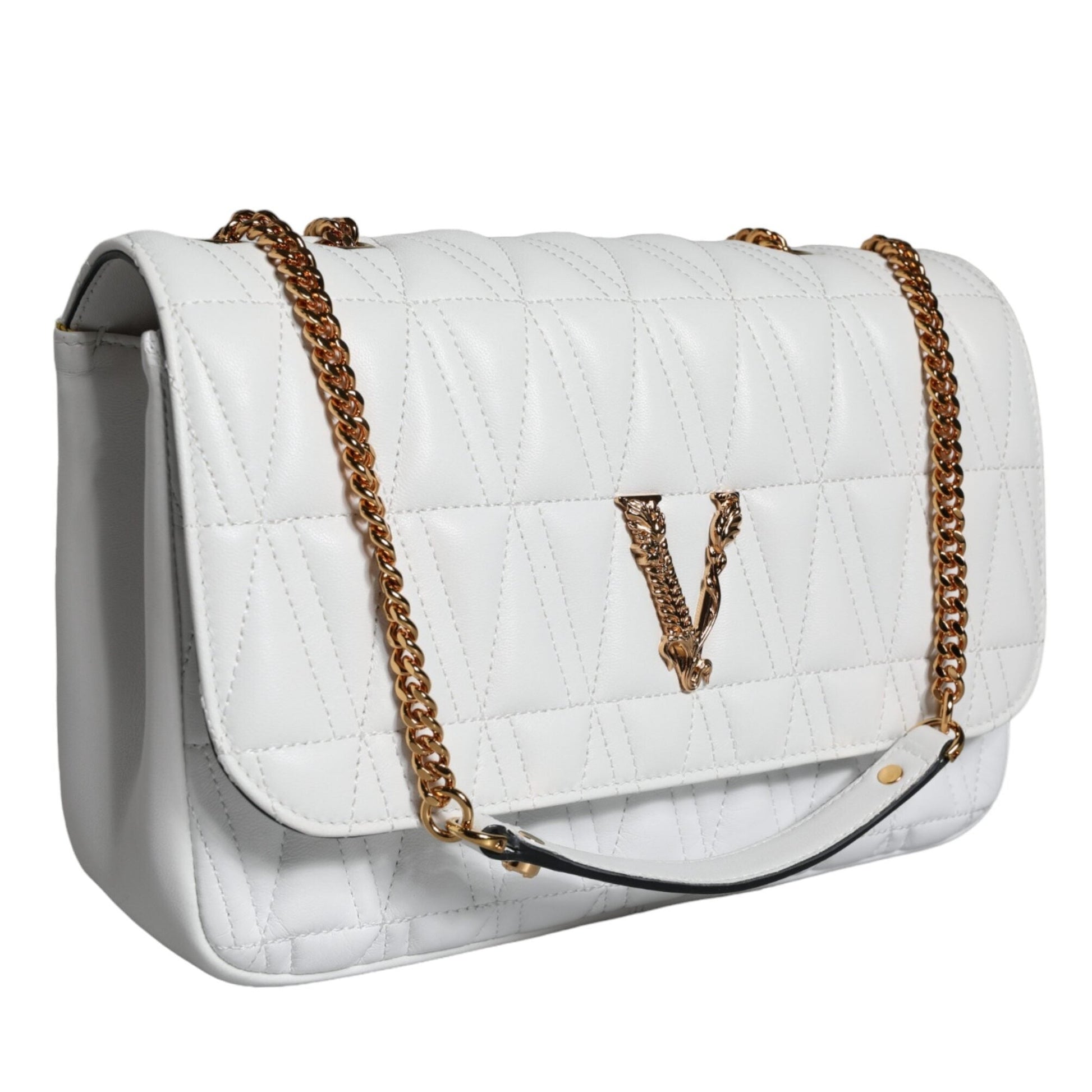 Versace White Mini Nappa Leather Crossbody Shoulder Bag Versace