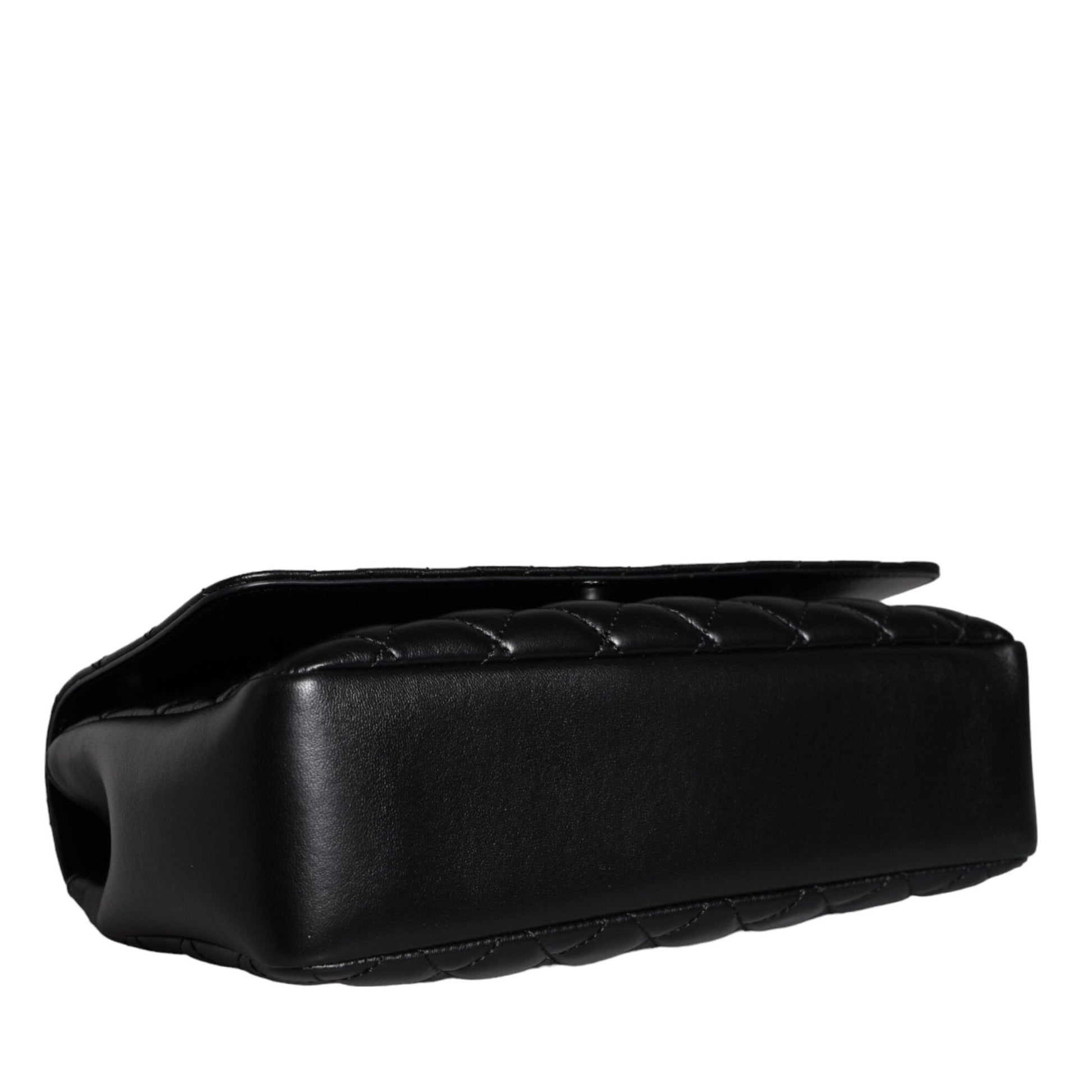 Versace Black Quilted Lambskin Leather Crossbody Shoulder Bag Versace