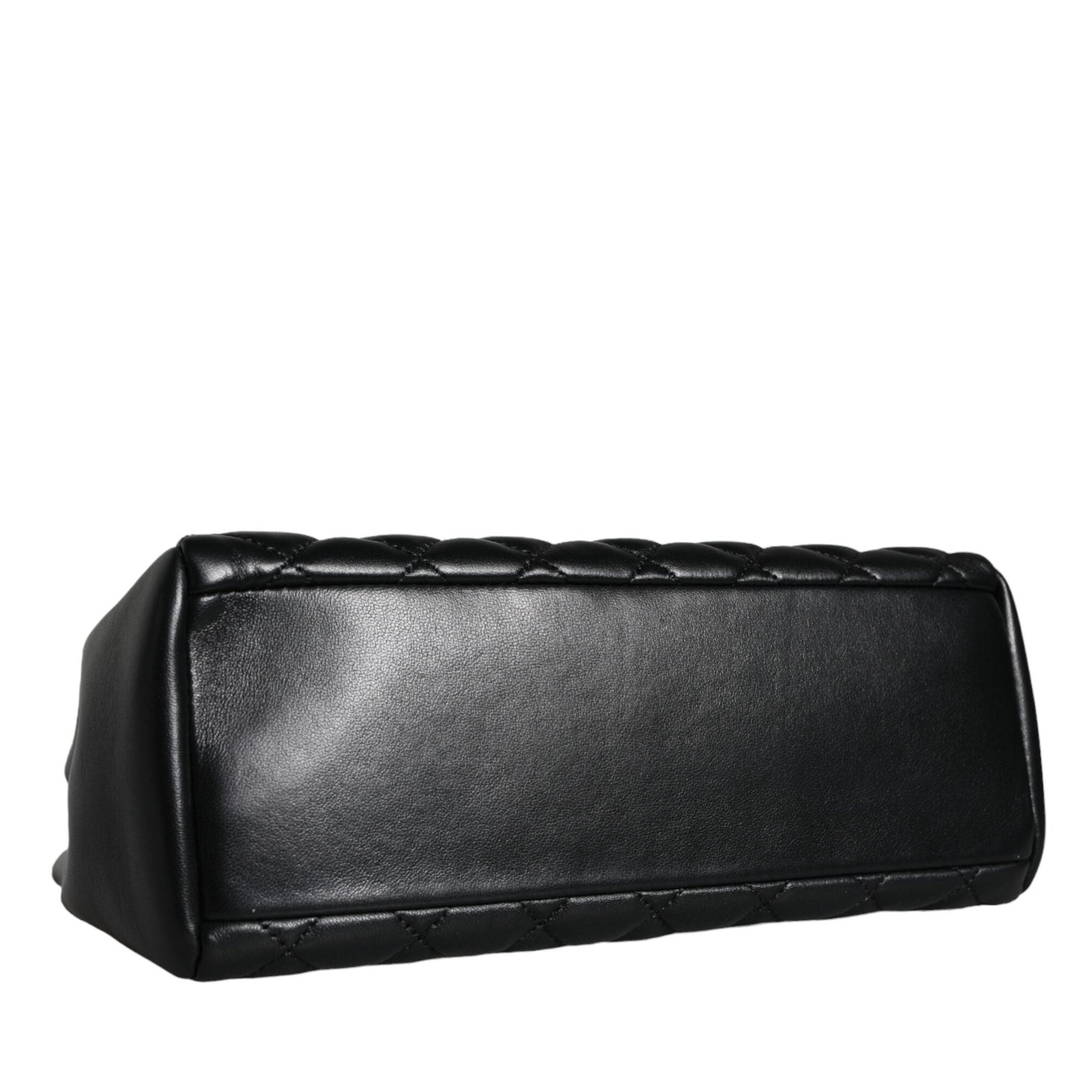 Versace Black Quilted Nappa Leather Shoulder Chain Strap Bag Versace