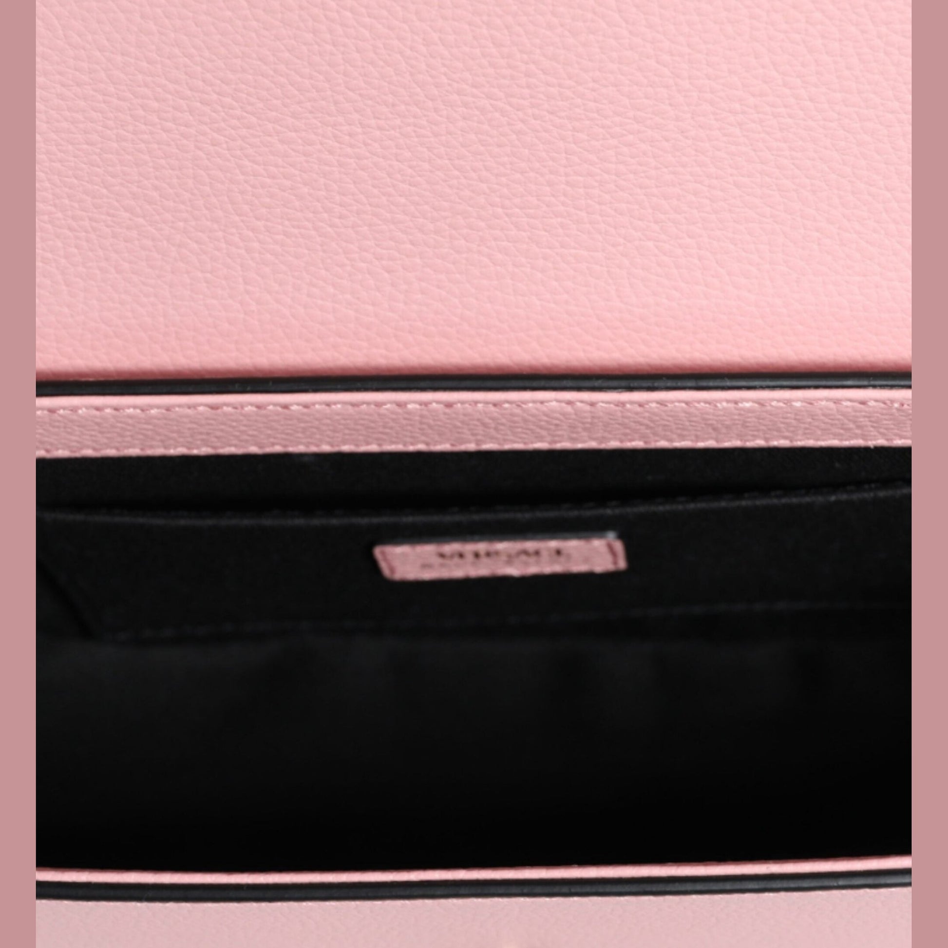 Versace Pink Grainy Calf Leather Logo Crossbody Shoulder Bag Versace