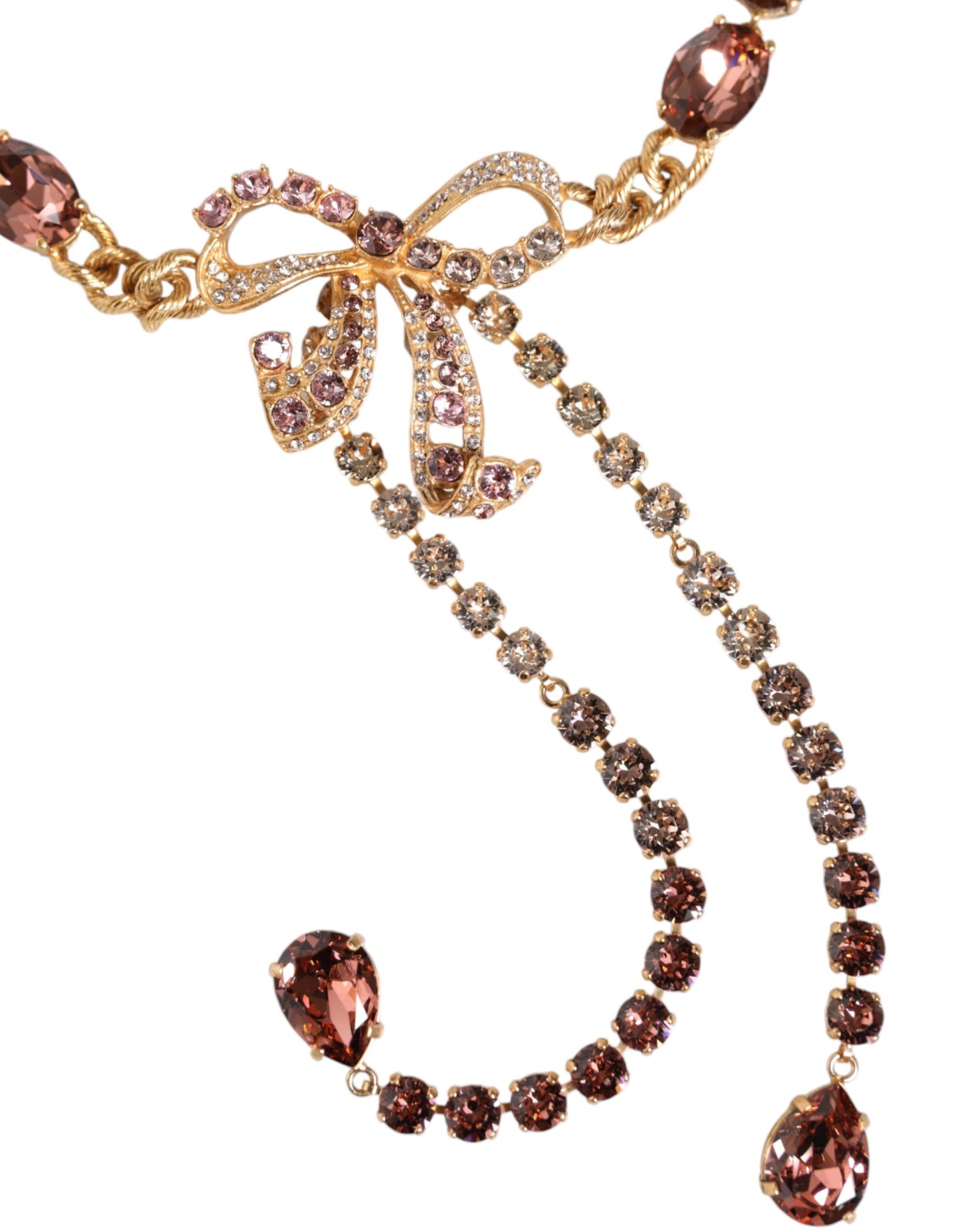 Dolce & Gabbana Gold Tone Brass Crystal Embellished Belt Dolce & Gabbana