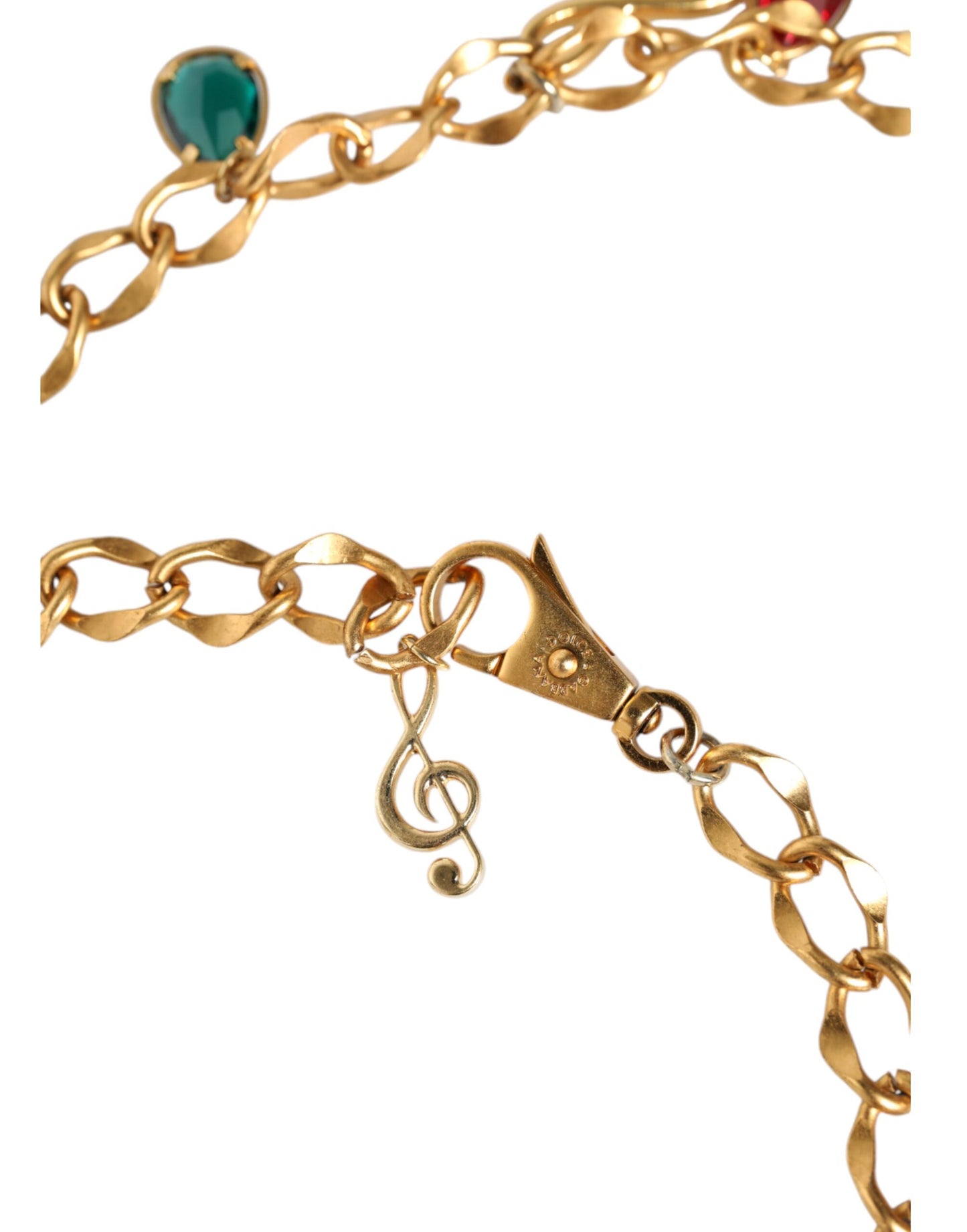 Dolce & Gabbana Gold Tone Brass Fruity Crystal Embellished Waist Chain Belt Dolce & Gabbana