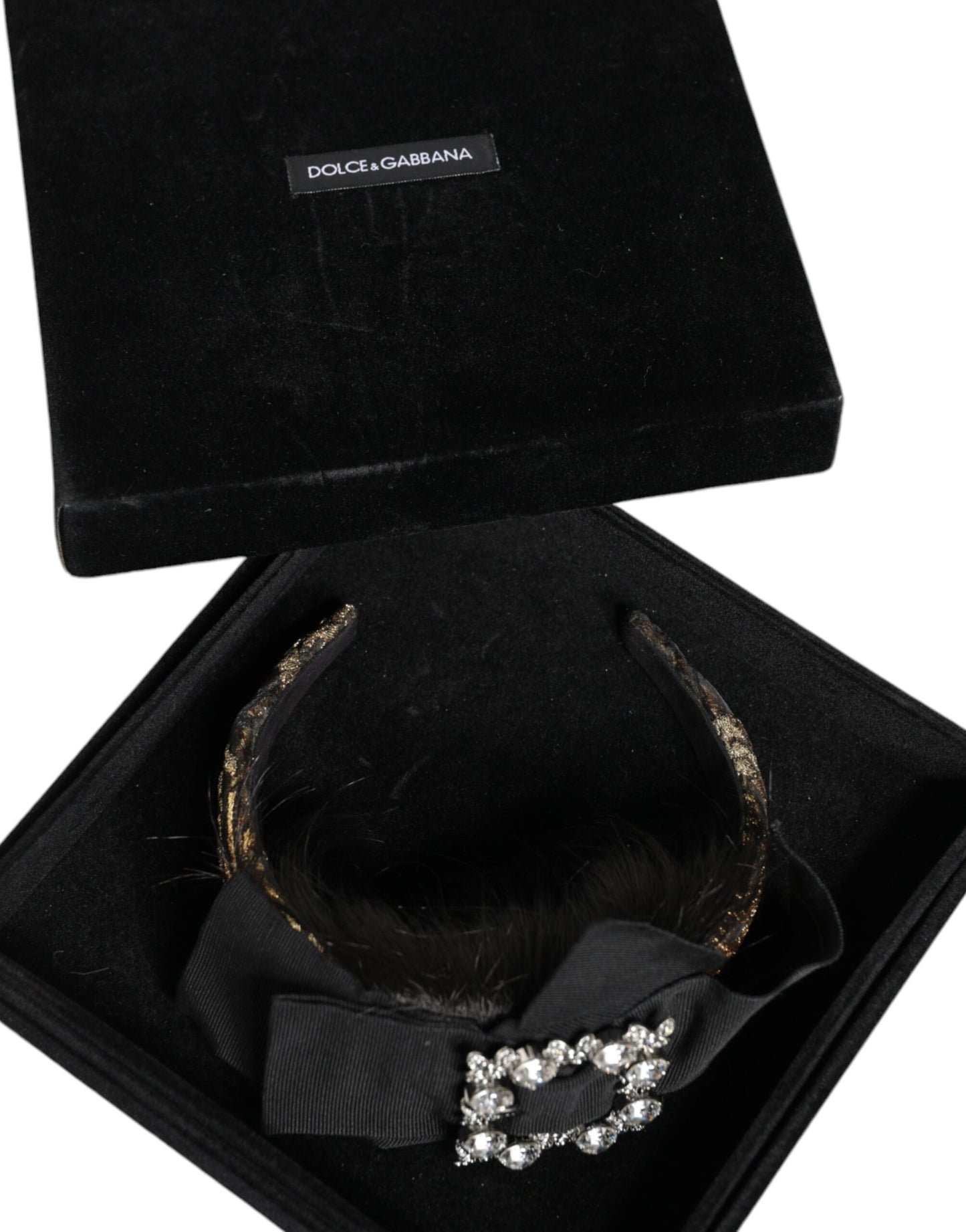 Dolce & Gabbana Black Hair Parrucchiera Crystal Headband Diadem Dolce & Gabbana