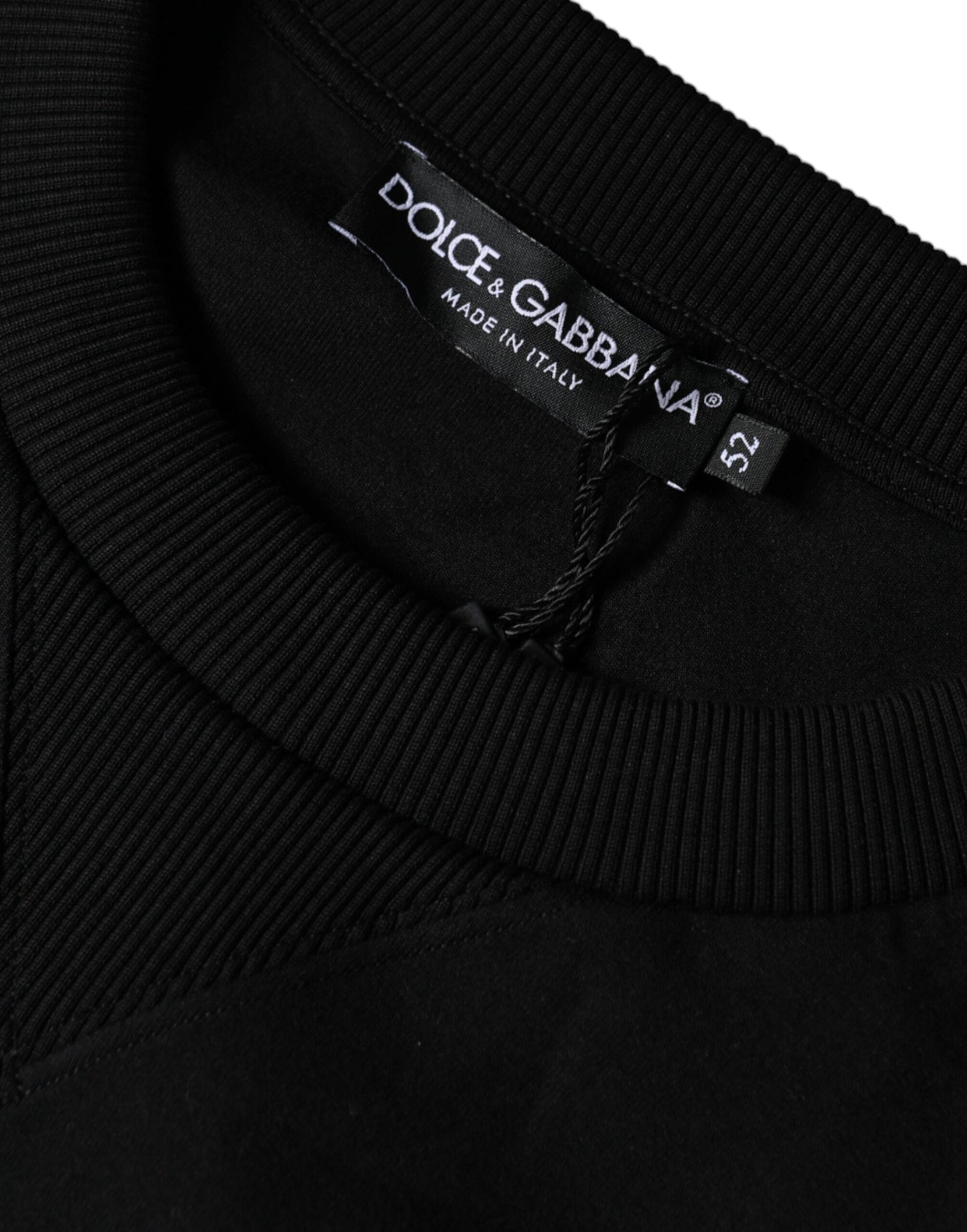Dolce & Gabbana Black Leopard Crew Neck Sweatshirt Sweater Dolce & Gabbana